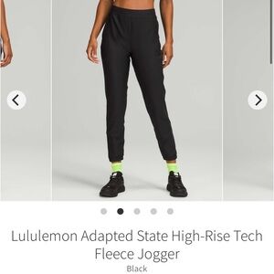 Lululemon Adapted State High-Rise Tech Fleece Jogger Black Size 0